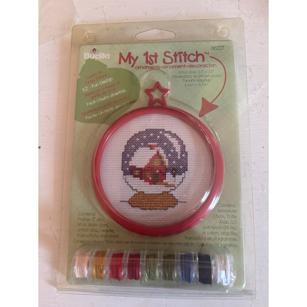 Bucilla My 1st Stitch Christmas Cross Stitch Ornament Kit New Beginner Children